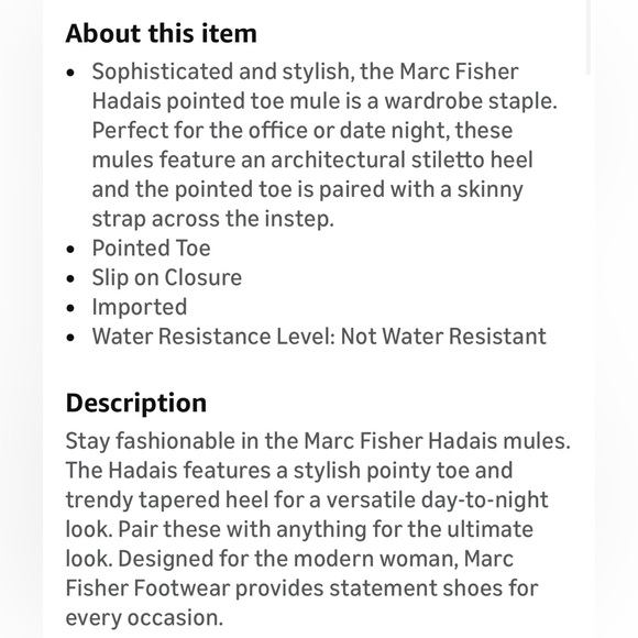 Marc Fisher Hadais Mule Heel - Picture 2 of 8